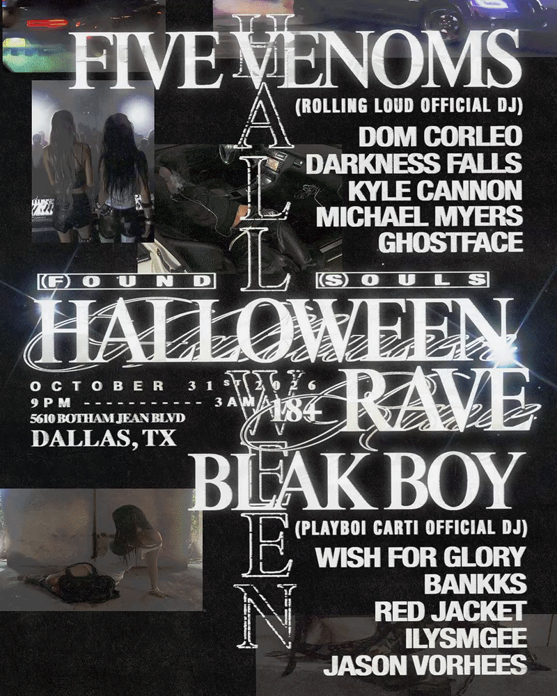 HALLOWEEN RAVE DALLAS  W/ Rollings Louds Official DJ & Playboi Carti’s Official DJ event flyer