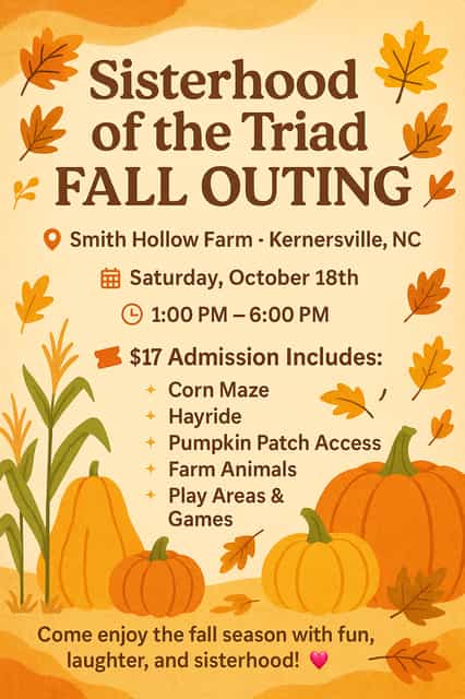 Fall Outing 🍂 | SisterhoodoftheTriad | Sat, Oct 18, 2025 | Smith Hollow ...
