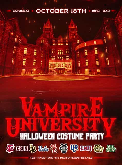 Vampire University VAMPIRE UNIVERSITY COSTUME PARTY🧛♀️🧛♂️ | Events by Rage | Sat, Oct 18 ...