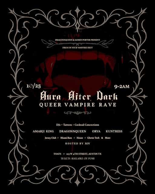 Aura After Dark : Queer Vampire Rave | Aura Sapphic Events | Sat, Oct ...