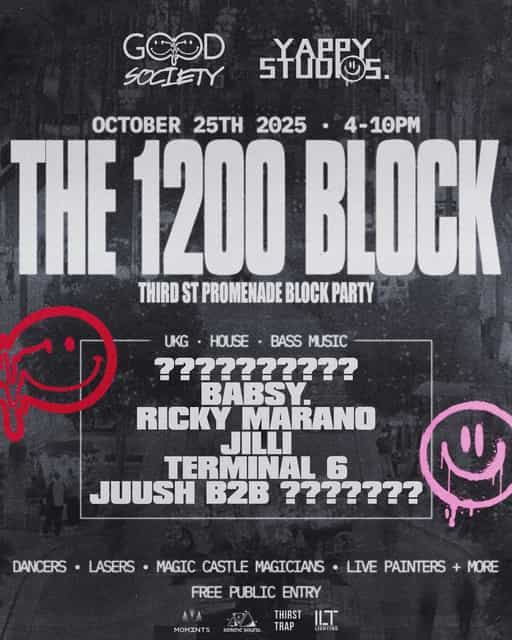 THE 1200 BLOCK: 3rd St Promenade FREE Block Party [UKG, House, & Bass ...