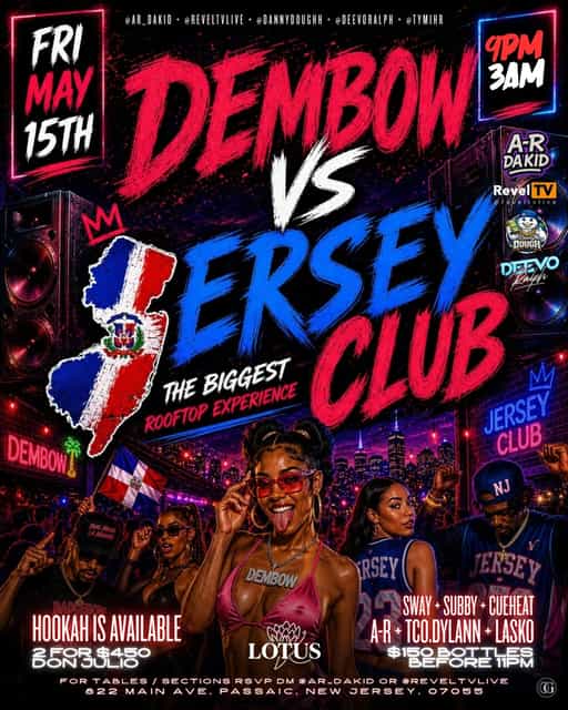 DEMBOW vs JERSEY CLUB | Lotus | Fri, May 15, 2026 | Lotus Rooftop