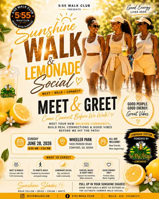 Sunshine Walk & Lemonade Social | 5:55 Walk Club | Sun, Jun 28, 2026 ...