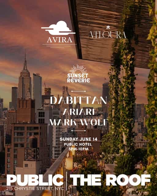 Sunset Reverie At PUBLIC Rooftop | Veloura x Avira | Sun, Jun 14