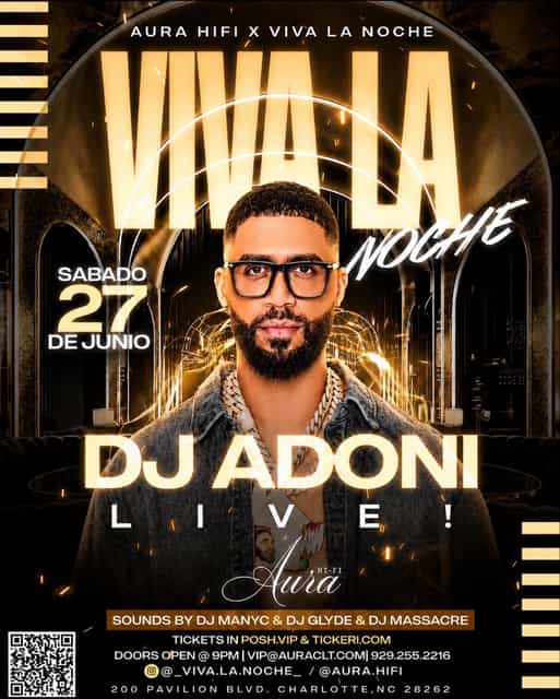 DJ Adoni LIVE - VIVA LA NOCHE | Aura HiFi | Sat, Jun 27, 2026 | Aura HiFi