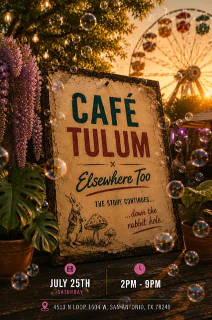 CAFÉ TULUM X ELSEWHERE TOO (down the rabbit hole..) | Café Tulum | Sat ...