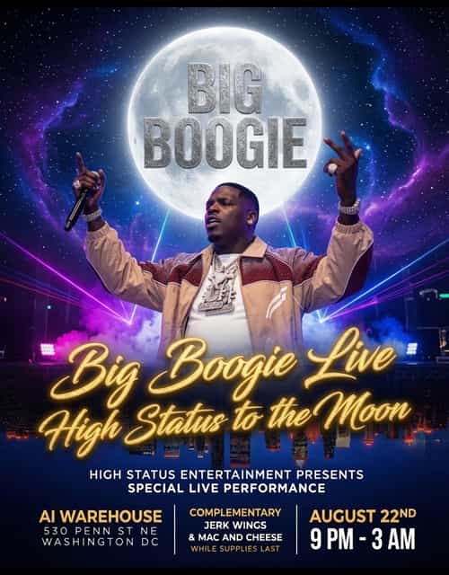 Big Boogie Live 3 Year Anniversary flyer
