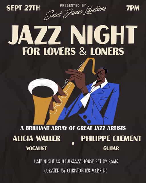 Jazz Night for Lovers & Loners | Saint James Libations | Sun, Sep