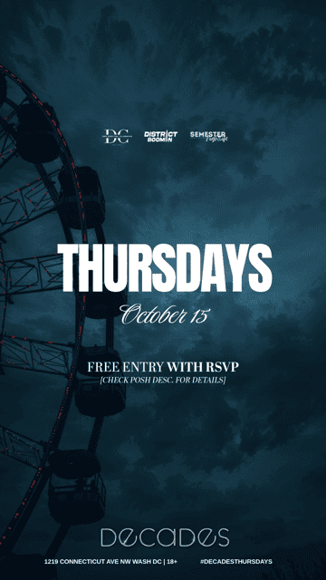 Decades Thursdays: VIP Line Pass | Semester Nightlife | Thu, Oct 15 ...