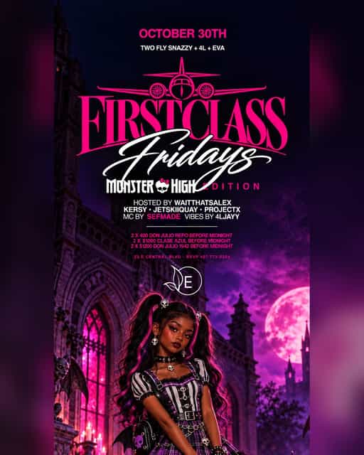 FIRST CLASS FRIDAYS | 4L motion LLC | Fri, Jan 8, 2027 | EDEN THE LOUNGE