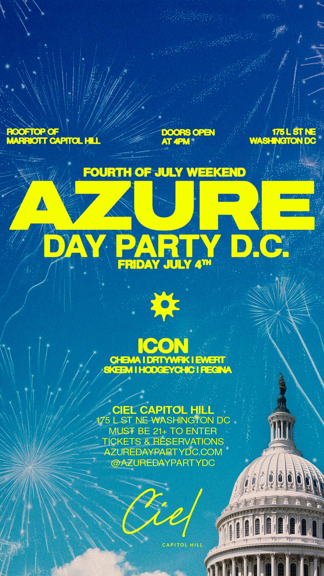 Azure Day Party DC July 4th | Azure DC | Fri, Jul 4, 2025 | Ciel ...