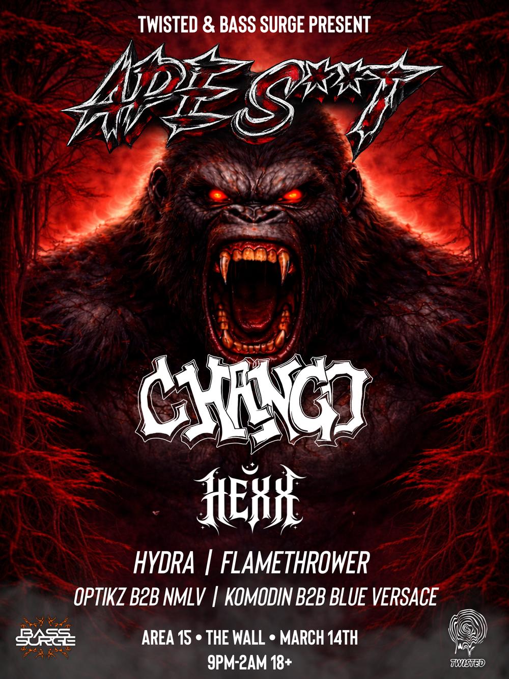 Ape S**t | Twisted Promotions | Sat, Mar 14, 2026 | The Wall Area15