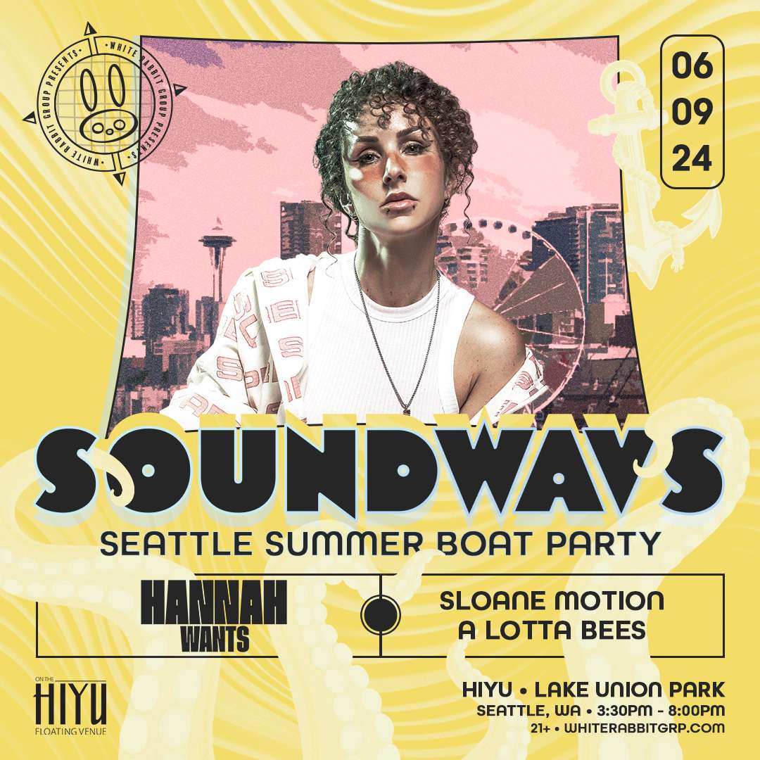 WRG Presents SOUNDWAVS w/ Hannah Wants flyer hero image hosted by White Rabbit Group at On The Hiyu starting at 2024-06-09T15:30:00.000Z