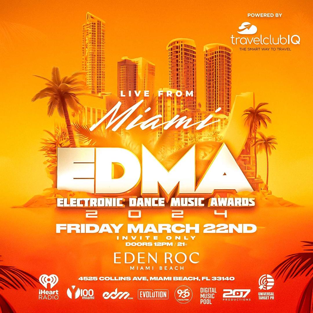 EDMAwards 2024 / Pool Party flyer hero image hosted by EDM Awards at Eden Roc Hotel starting at 2024-03-22T12:00:00.000Z