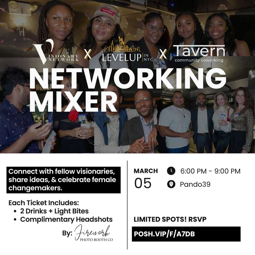 Networking Mixer flyer hero image hosted by Visionary Network at Pando 39 starting at 2024-03-05T18:00:00.000Z