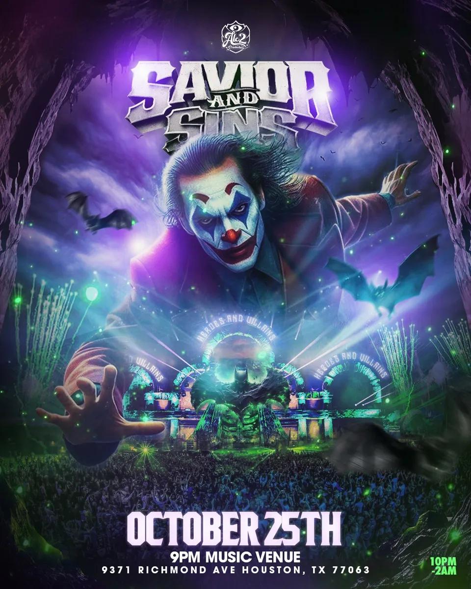 Savior and Sins Heroes and Villains Rave: Houston Halloween ...