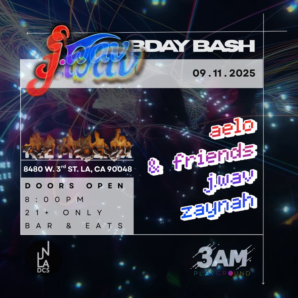 j.wav bday bash | 3AM Playground | Sat, Sep 11, 2027 | The Phoenix