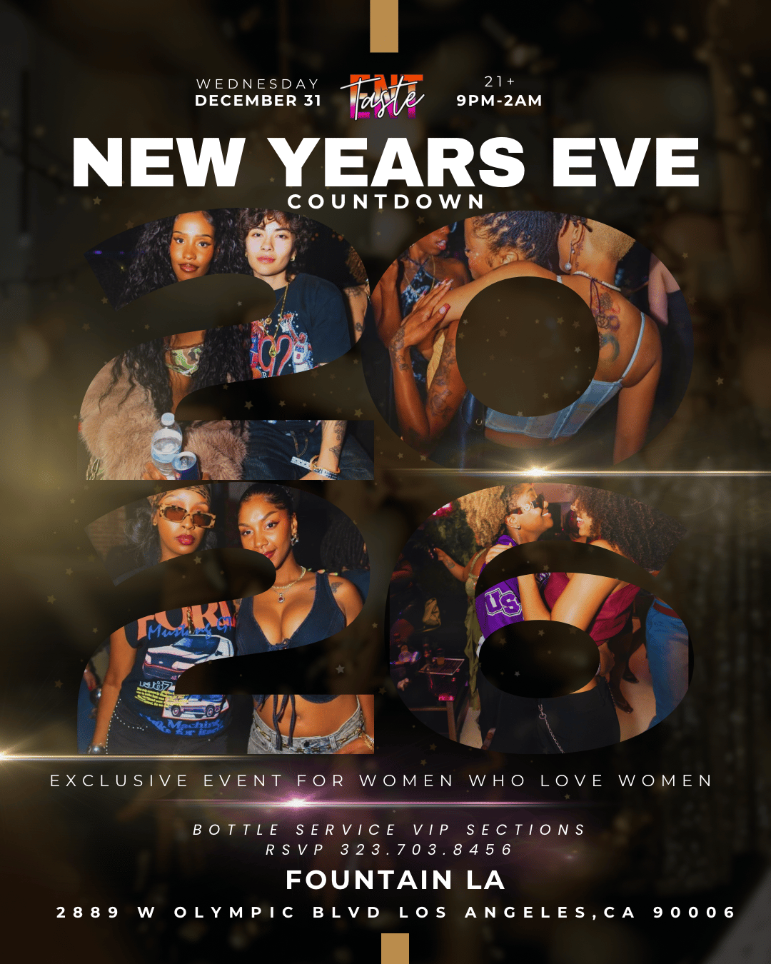 NYE 2026 ALL GIRL COUNTDOWN | Taste Entertainment | Wed, Dec 31, 2025 ...