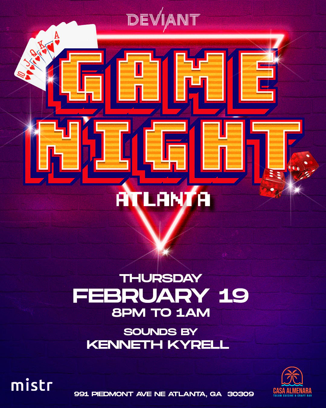 Game Night ATL | Deviant Events | Thu, Feb 19, 2026 | Casa Almenara Midtown