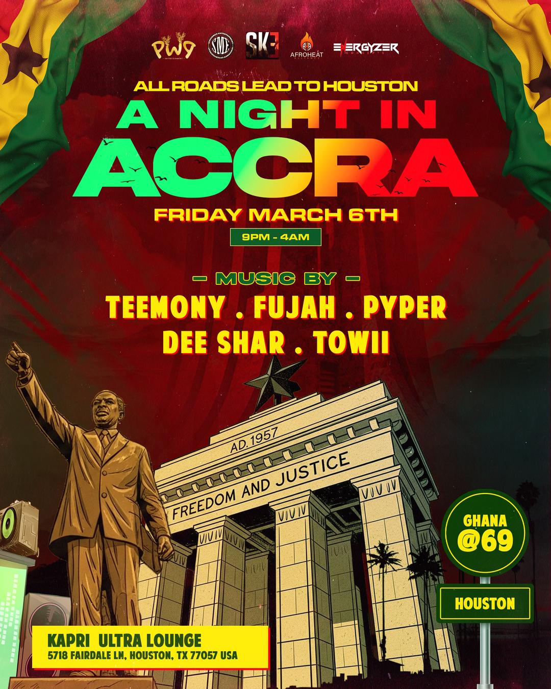 A Night in Accra Fri March 6th at Kapri Lounge Houston | Shekpe Knights ...