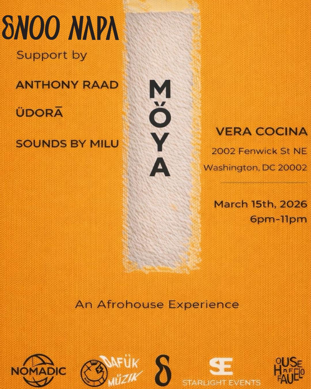 Enoo Napa DC Debut Afrohouse | Starlight Events | Sun, Mar 15, 2026 ...