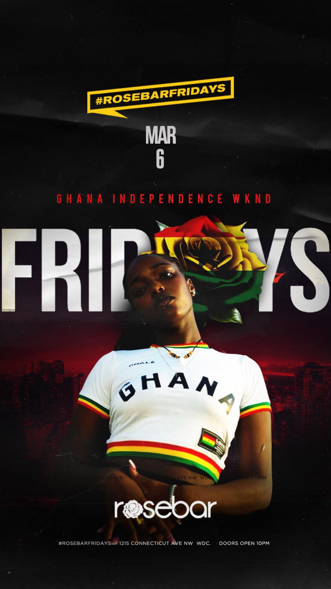 Ghana Independence Weekend | Sergery | Fri, Mar 6, 2026 | Rosebar Lounge
