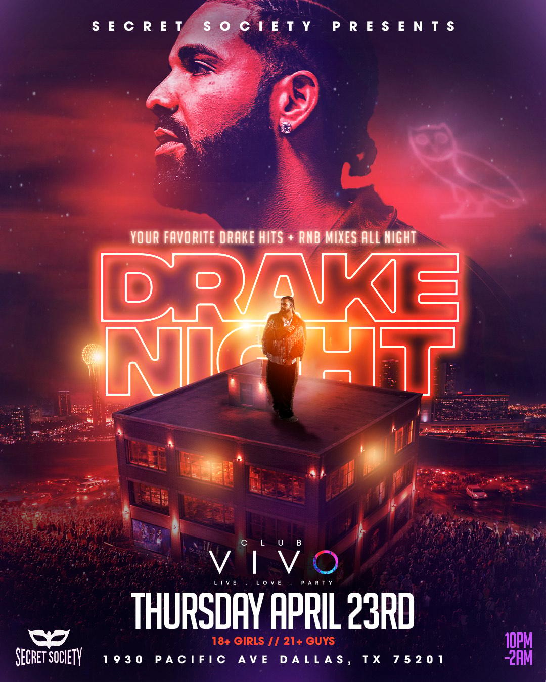 DRAKE NIGHT - DALLAS, TEXAS | Events by secret society | Thu, Apr 23 ...