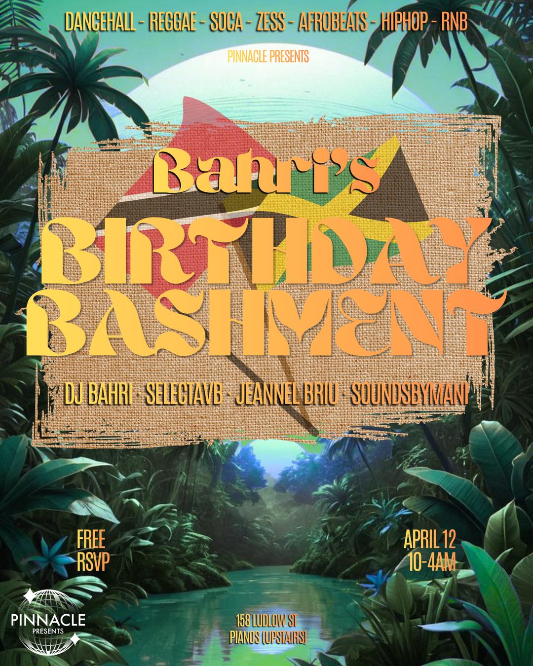 Bahri's BIRTHDAY BASHMENT | Pinnacle Presents | Sun, Apr 12, 2026 | PIANOS