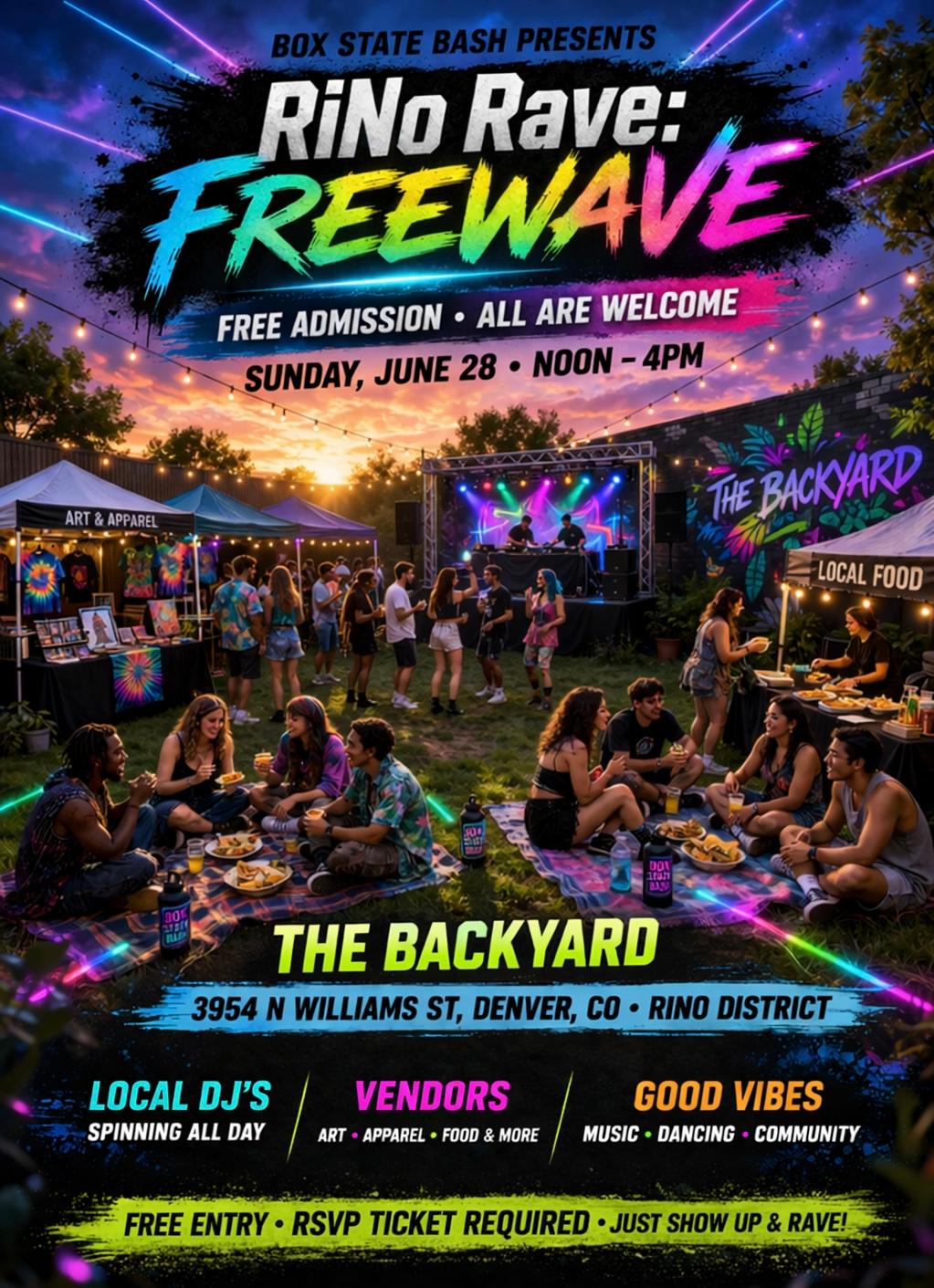 RiNo Rave: FREEWAVE | Box State Bash Events & Productions LLC | Sun ...