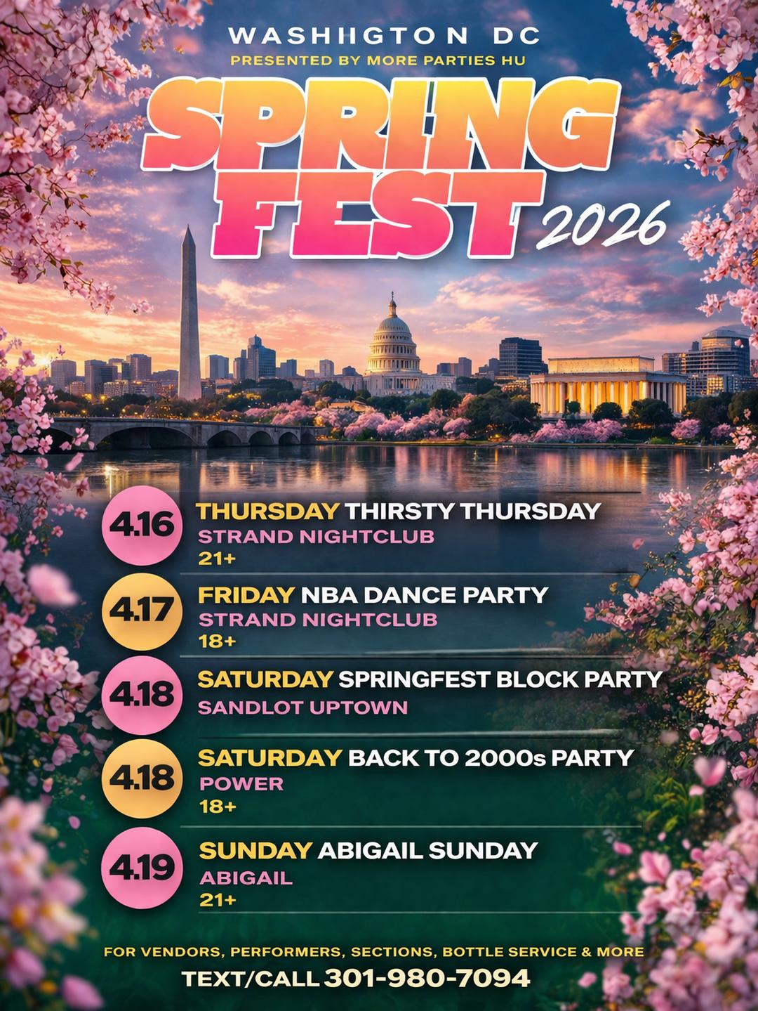 Spring-Fest Weekend | More Parties HU | Sun, Apr 19, 2026 | Howard ...