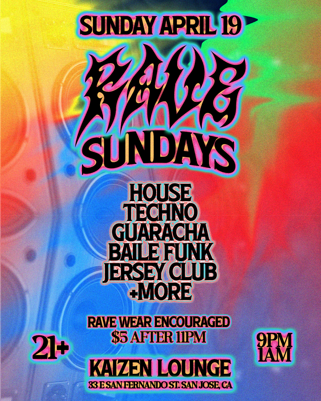 Rave Sundays | Ravesundays | Sun, Apr 19, 2026 | Kaizen Lounge