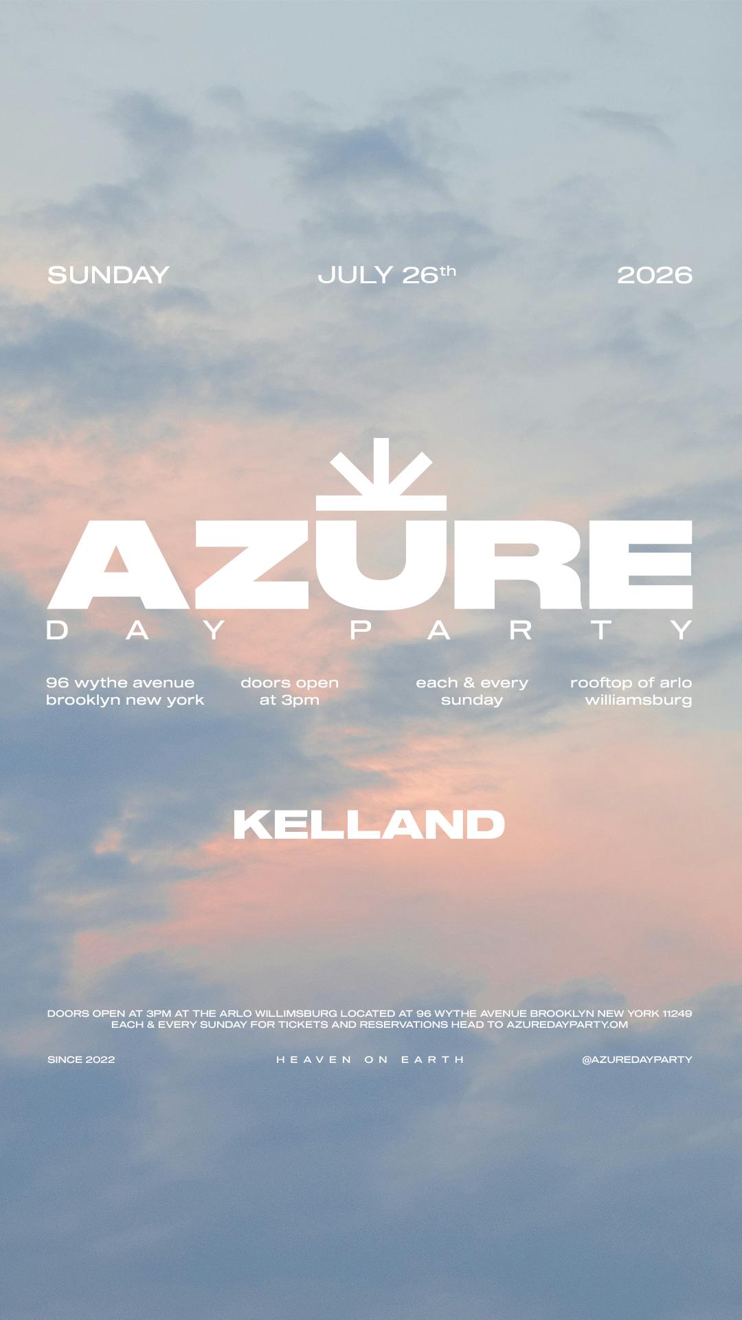 Azure Day Party July 26th | AZURE | Sun, Jul 26, 2026 | Arlo Williamsburg