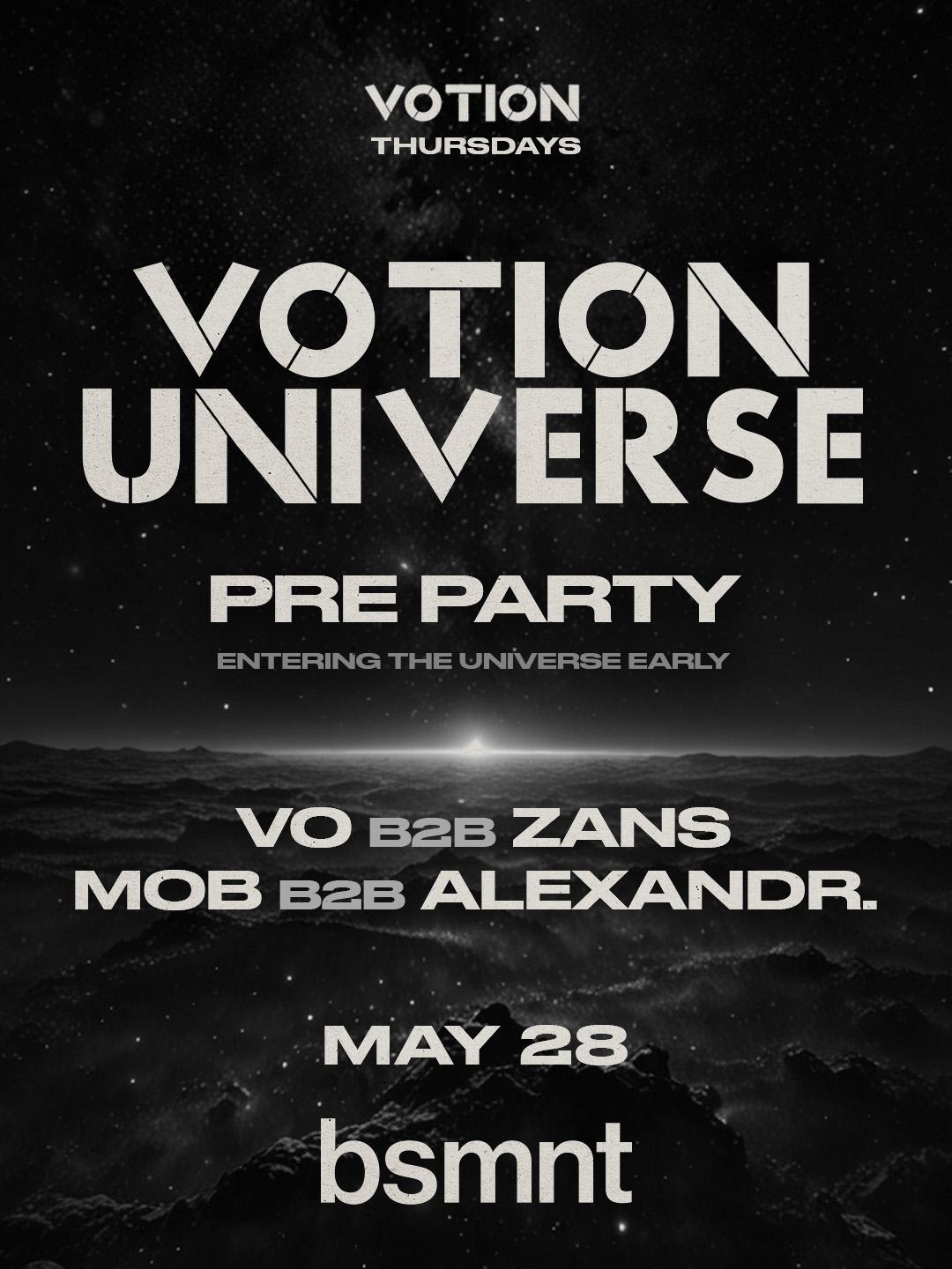 votion universe pre party | bsmnt | Thu, May 28, 2026 | bsmnt