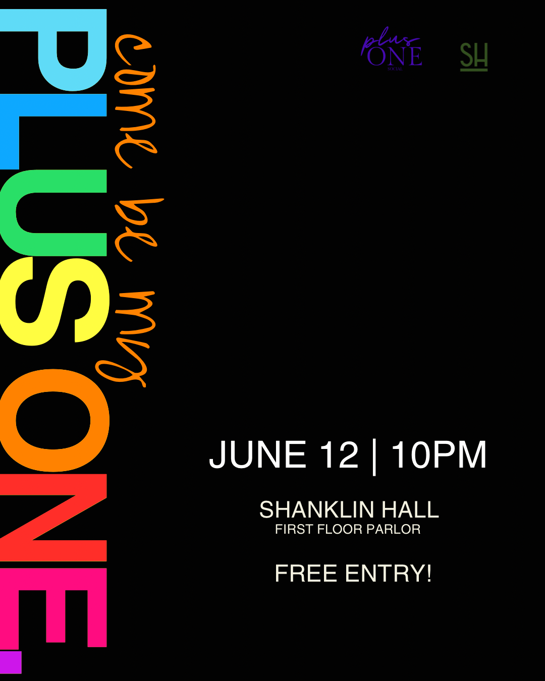 Come Be My Plus One | Plus One Social | Fri, Jun 12, 2026 | Shanklin Hall