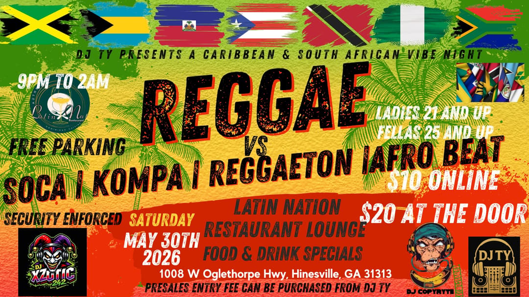 Reggae Vs Soca & More | DJ Ty | Sat, May 30, 2026 | Latin Nation ...