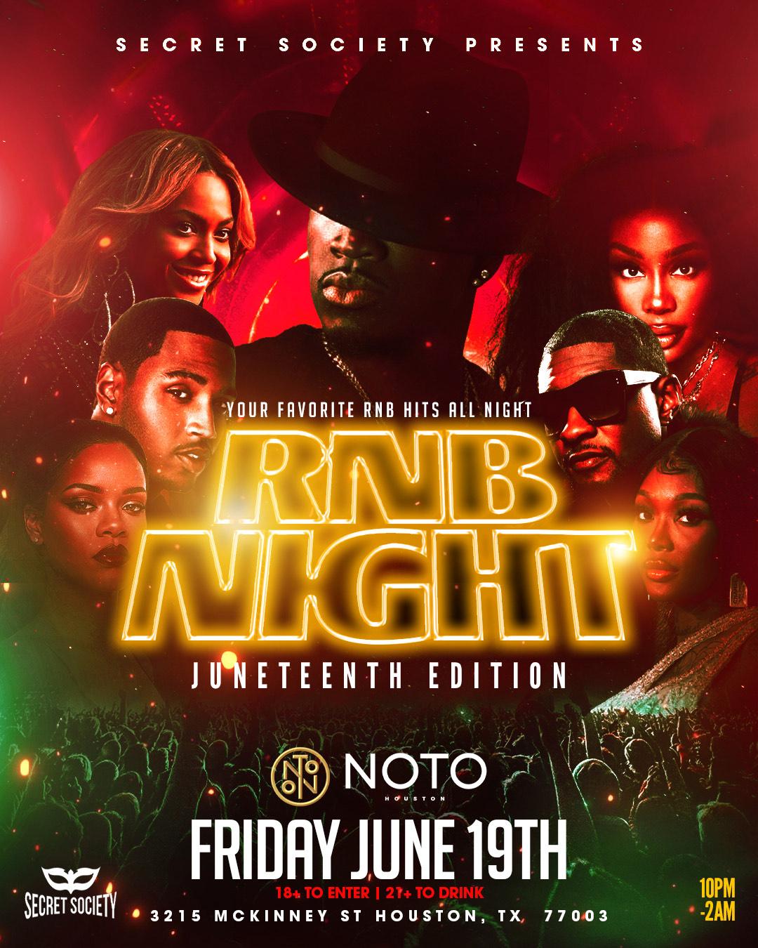 RNB NIGHT(JUNETEENTH EDITION)- HOUSTON, TEXAS | Events by secret ...