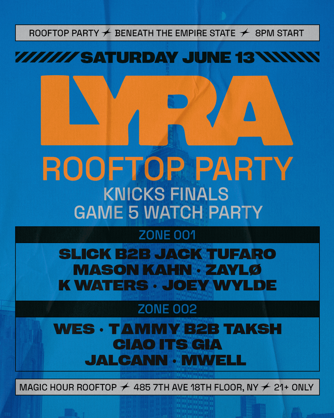 Lyra Rooftop Party 06.13.26 | Lyra | Sat, Jun 13, 2026 | Magic Hour ...