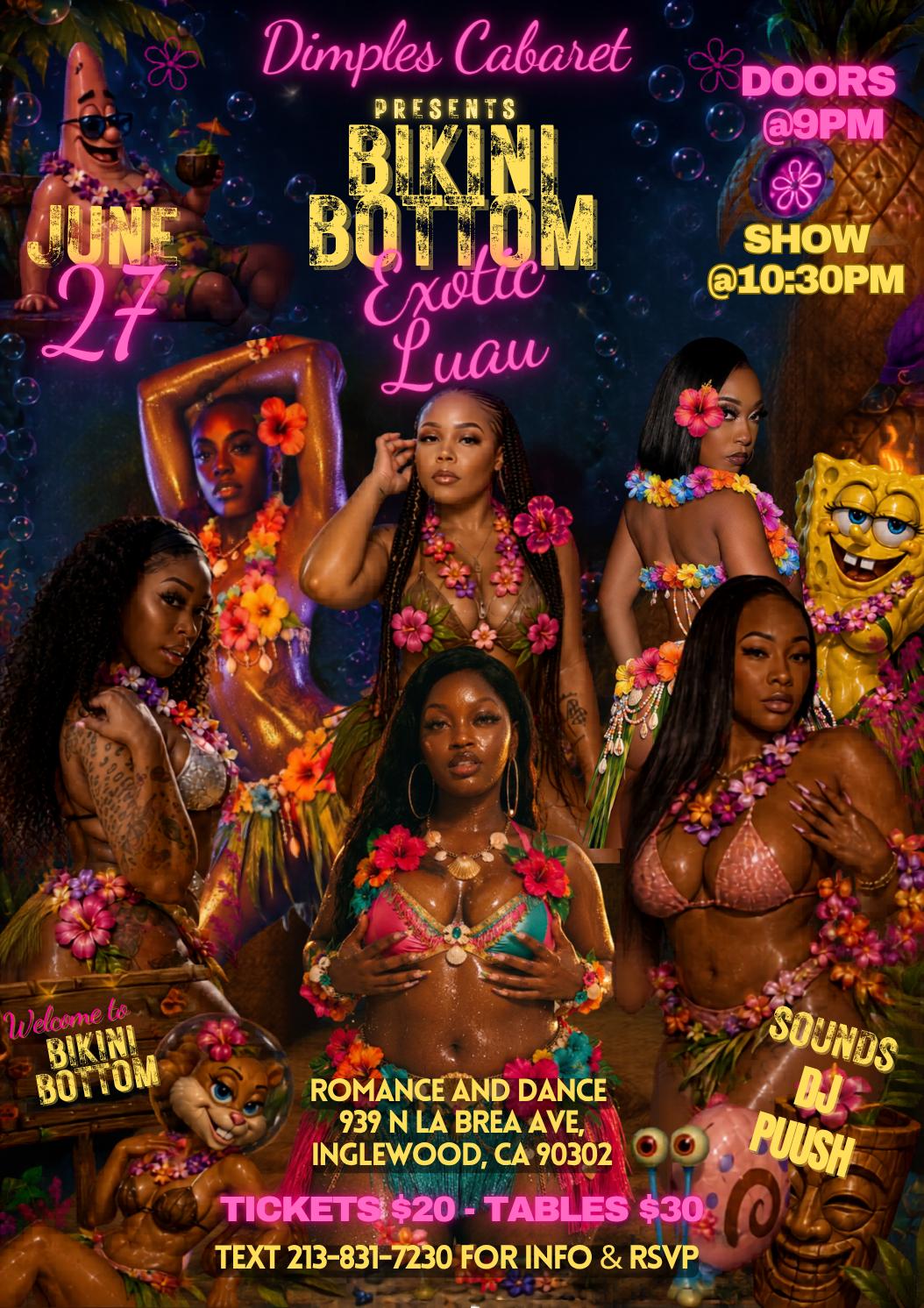 Dimples Cabaret Presents BIKINI BOTTOM LUAU | Dimples Ent | Sat, Jun 27 ...
