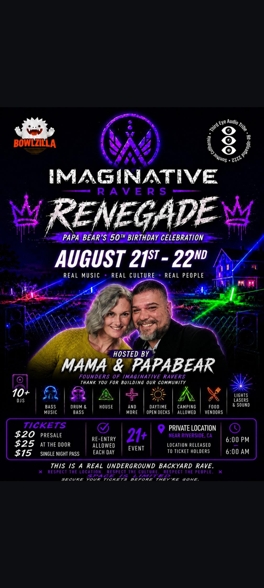 RENEGADE 1 The Underground Rave Celebration. | Imagi_NativeRavers | Fri ...