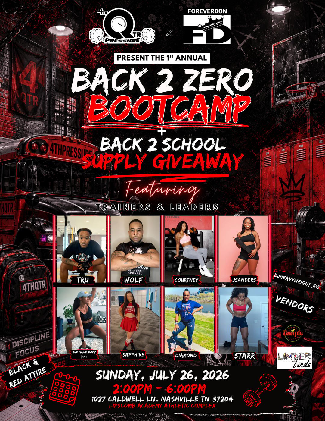 BACK 2 ZERO BOOTCAMP/BACK 2 SCHOOL SUPPLY GIVEAWAY | 4THQTRPRESSURE ...