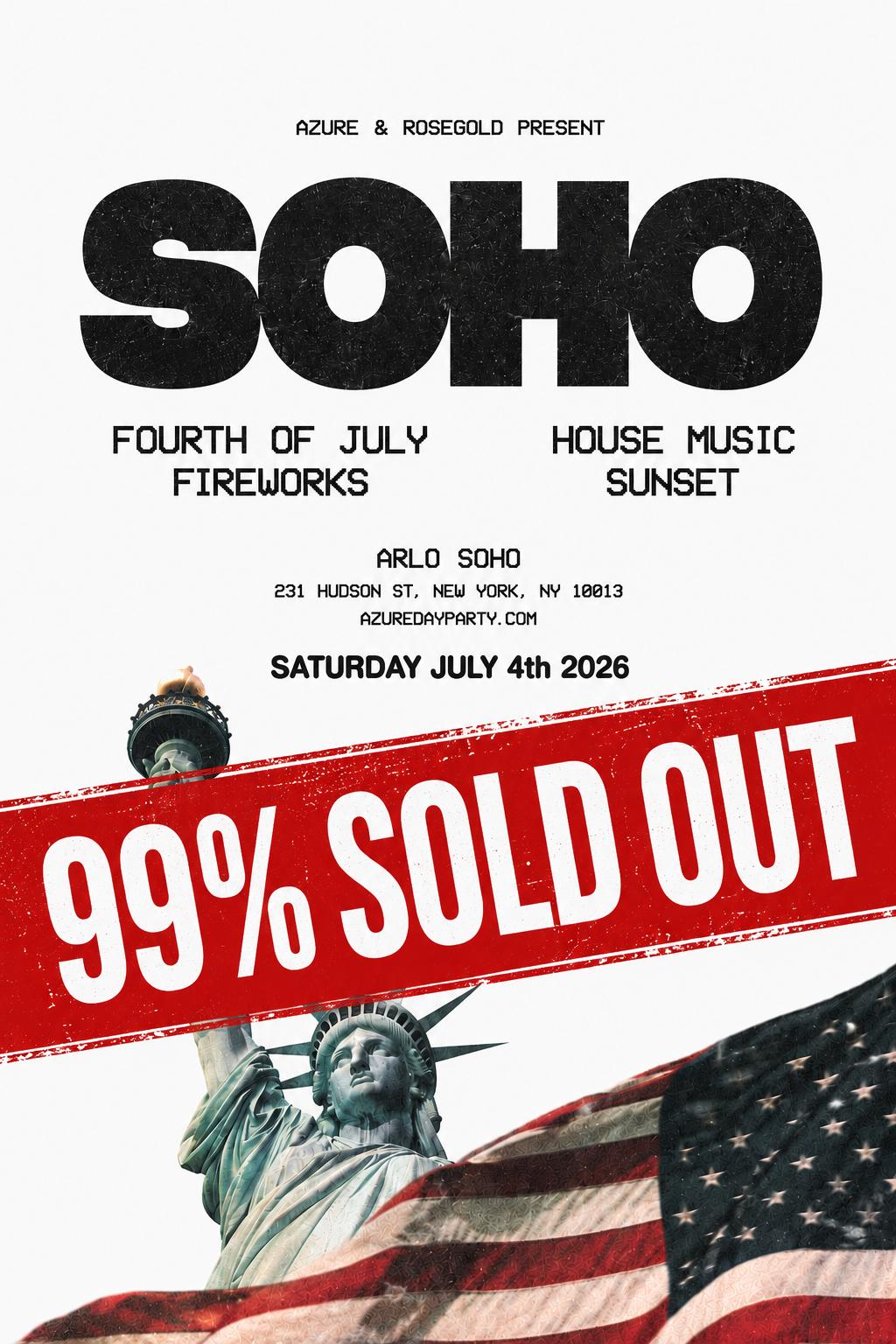 AZURE DAY PARTY SOHO: JULY 4TH FIREWORKS VIEWING PARTY | AZURE | Sat ...