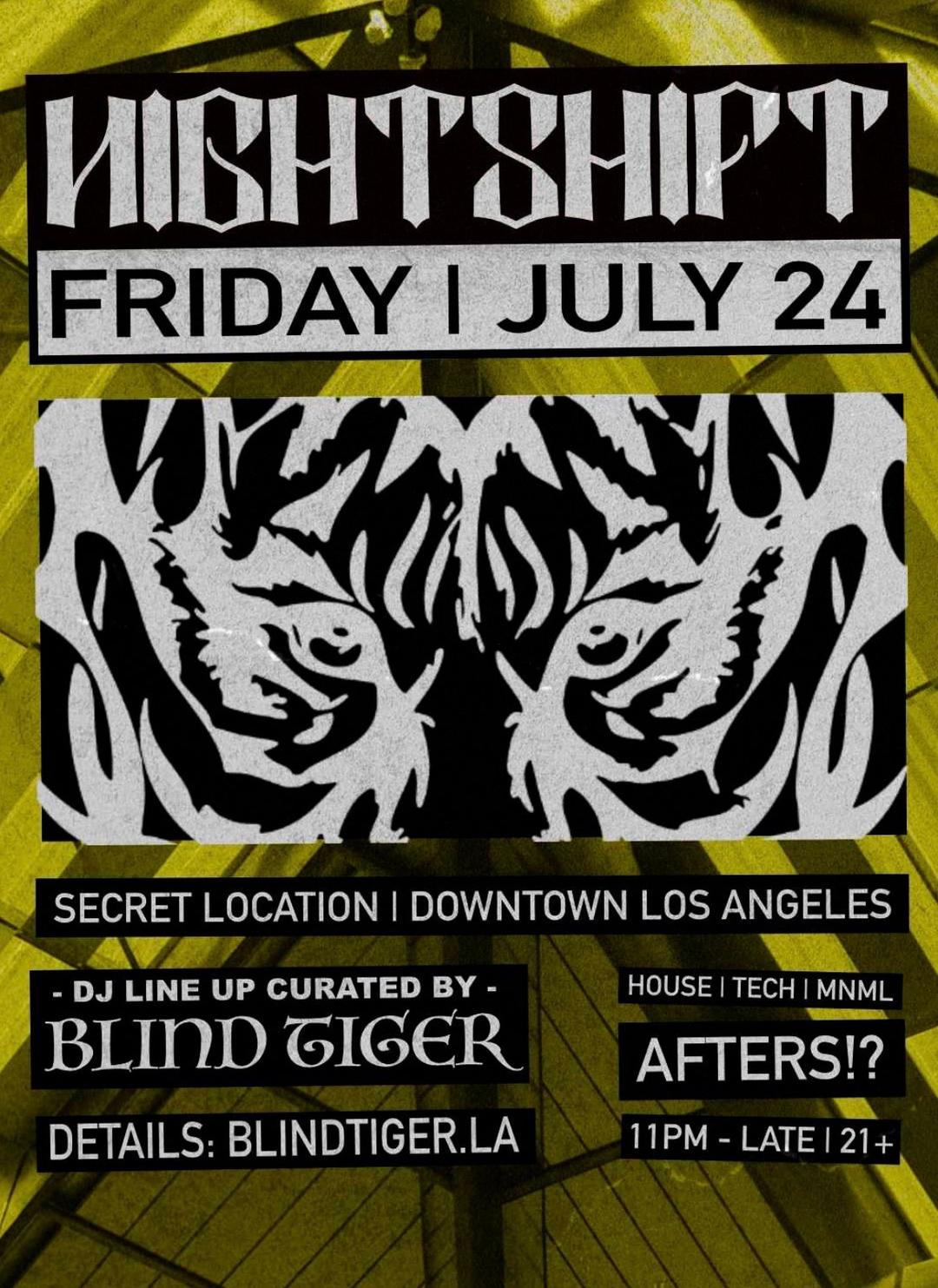 AFTERS 7-24 ( FRIDAY ) | NIGHTSHIFT | Fri, Jul 24, 2026 | 129 E 3rd St