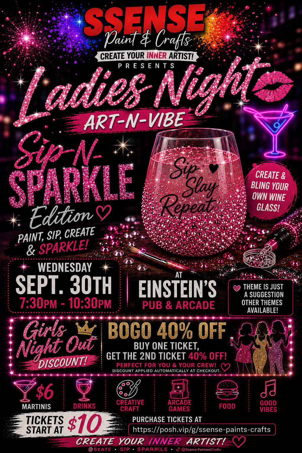 SIP-N-SPARKLE ART-N-VIBE | Ssense Paint & Crafts | Wed, Sep 30