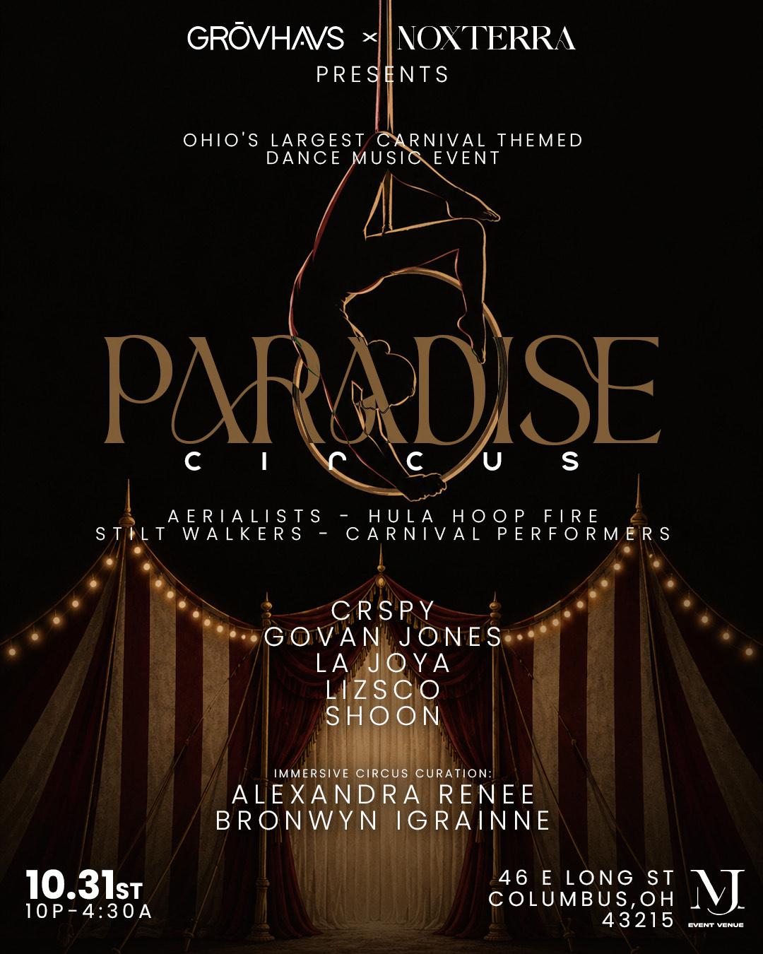 PARADISE CIRCUS | GRŌVHAUS | Sat, Oct 31, 2026 | MJ