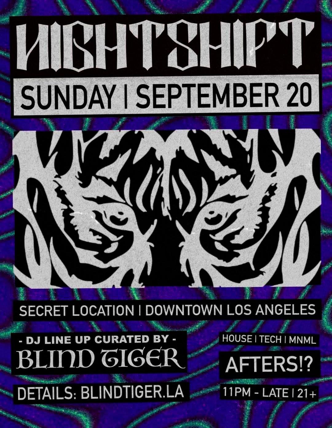 AFTERS 9-20 ( SUNDAY ) | NIGHTSHIFT | Sun, Sep 20, 2026 | 129 E 3rd St
