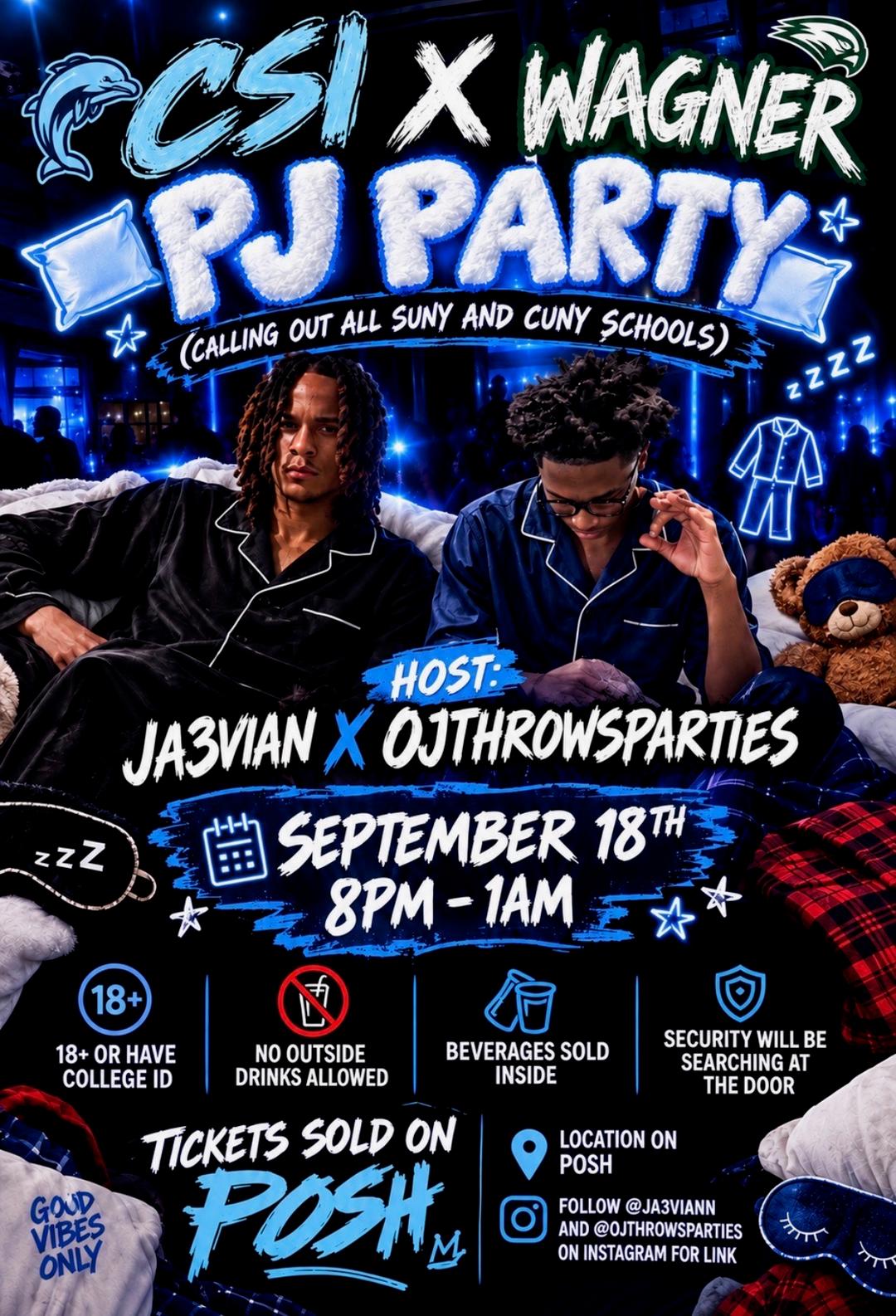 PAJAMAS SOFT ゲーム販促チラシ PAJAMA PARTY | OJTHROWSPARTIES | Fri, Sep 18, 2026 | Rustic Garage