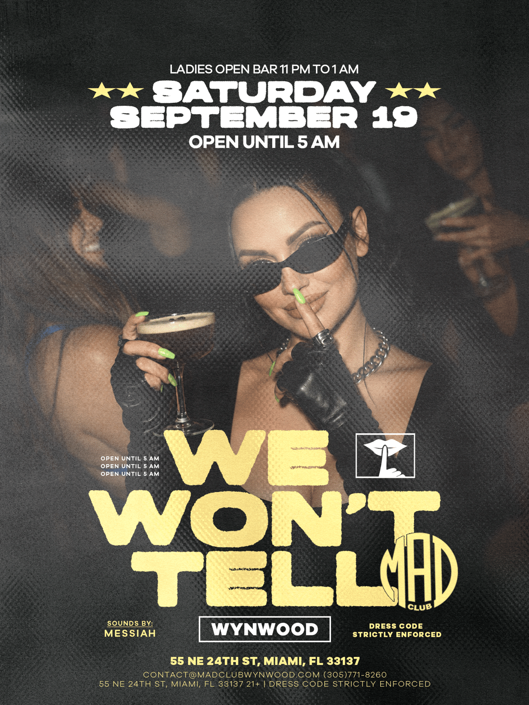 WE WON'T TELL September 19 @ MAD Club Wynwood | Mad Club | Sat, Sep 19, 2026