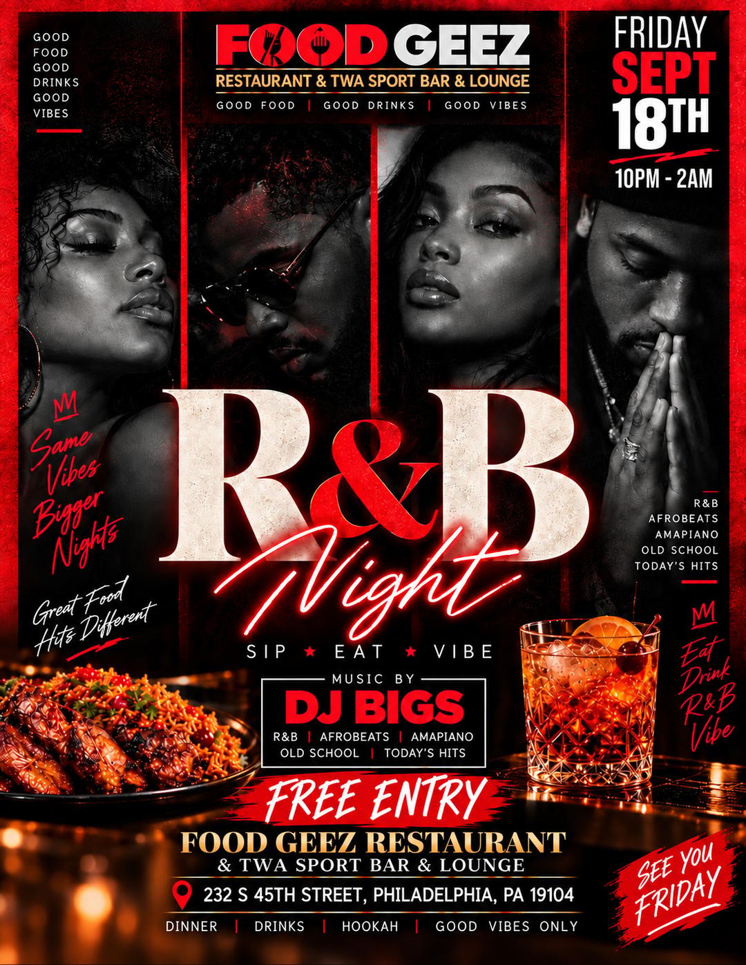 R&B NIGHT | JBIZZ PROMOTION | Fri, Oct 16, 2026 | 232 S 45th St