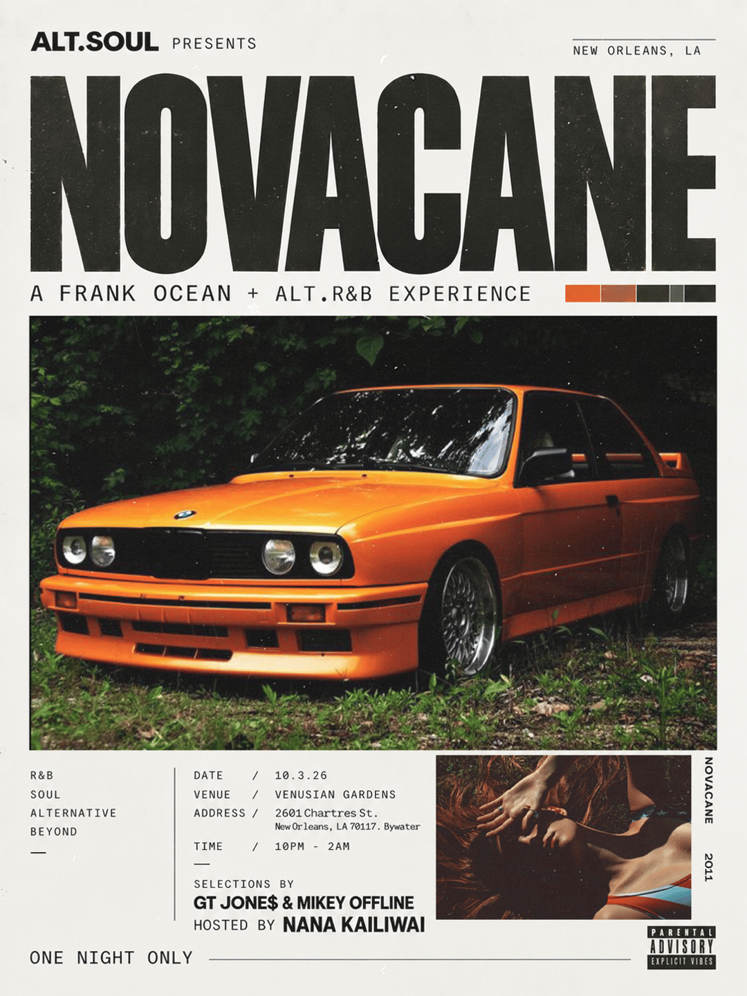 ALT.SOUL PRESENTS:NOVACANE | ART ABOVE THE LAW | Sat, Oct 3, 2026