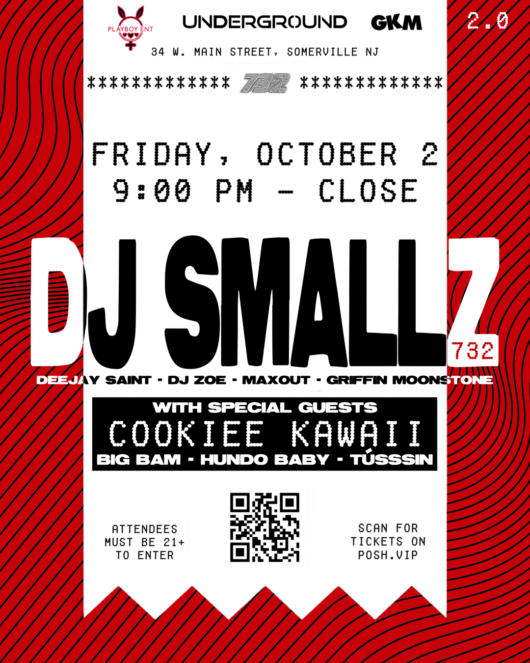 DJ SMALLZ 732 @ THE UNDERGROUND | GKM Events | Fri, Oct 2, 2026